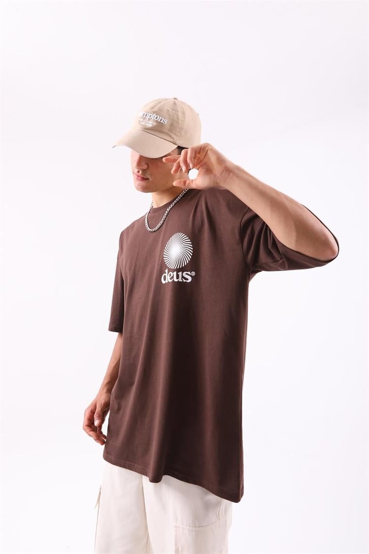 Deus Baskılı Oversize Tshirt