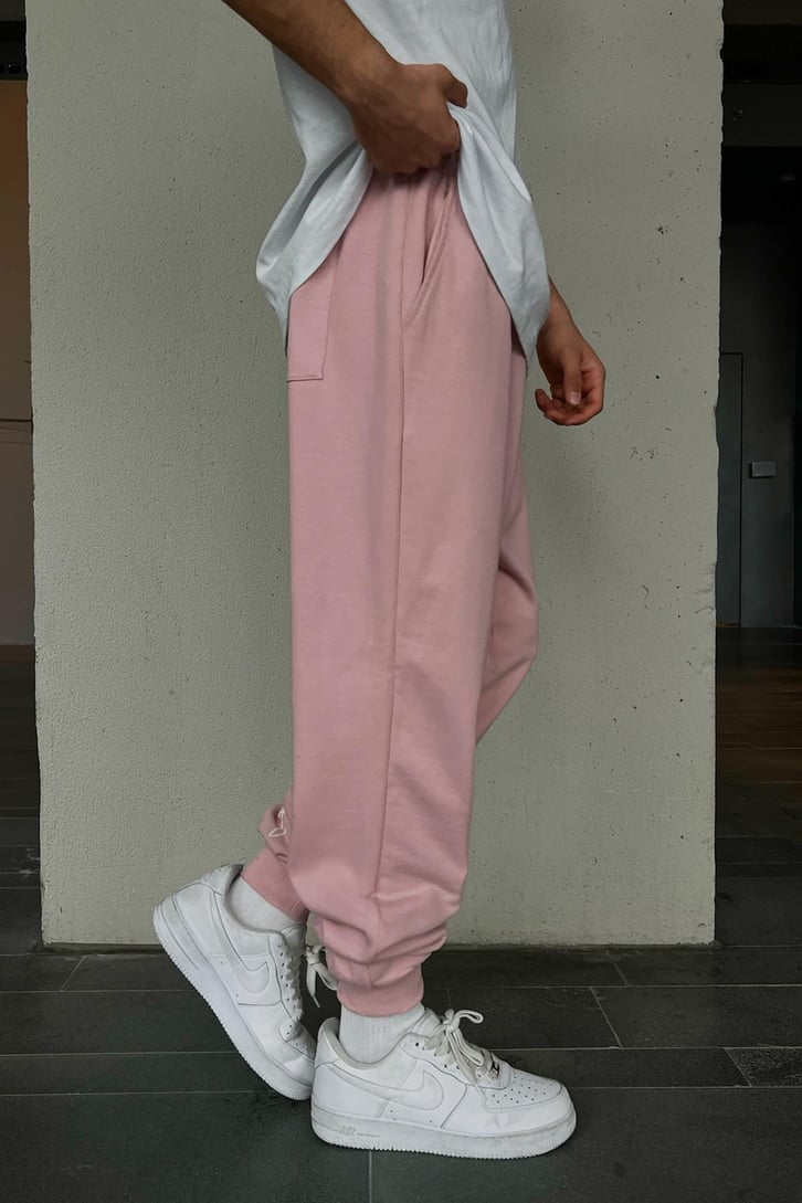 DF Baskılı Pembe Jogger Fit Eşofman Altı