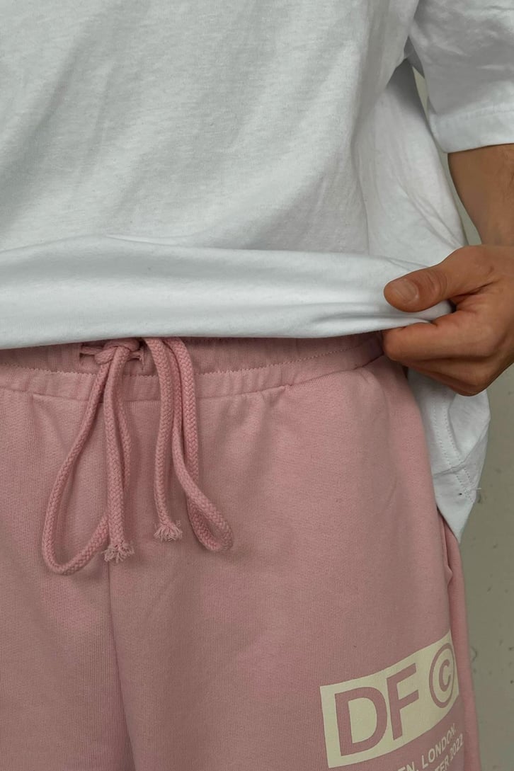 DF Baskılı Pembe Jogger Fit Eşofman Altı