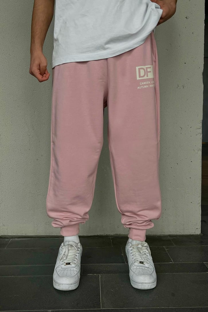 DF Baskılı Pembe Jogger Fit Eşofman Altı