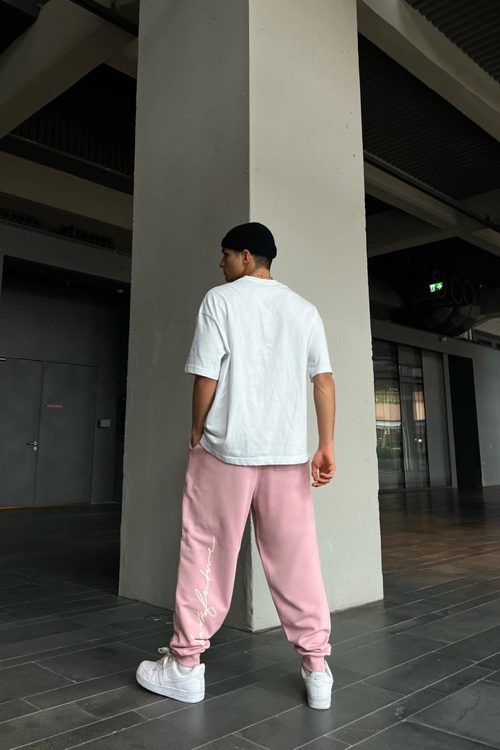 DF Baskılı Pembe Jogger Fit Eşofman Altı