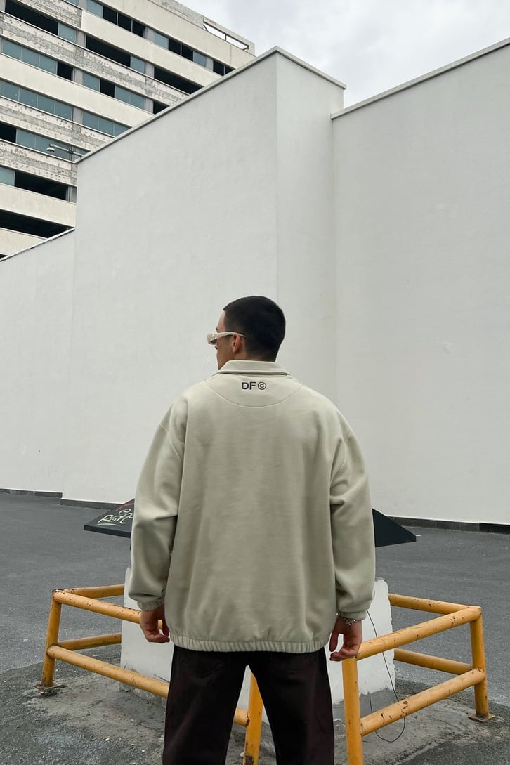 DF Collection Nakışlı Bej Polar Sweatshirt