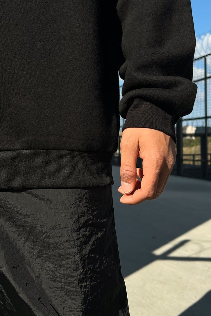 DFND Basic Siyah Oversize Sweatshirt