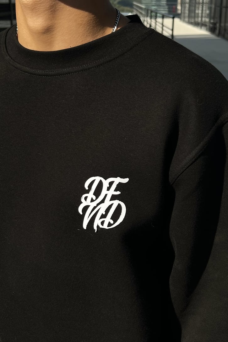 DFND Basic Siyah Oversize Sweatshirt
