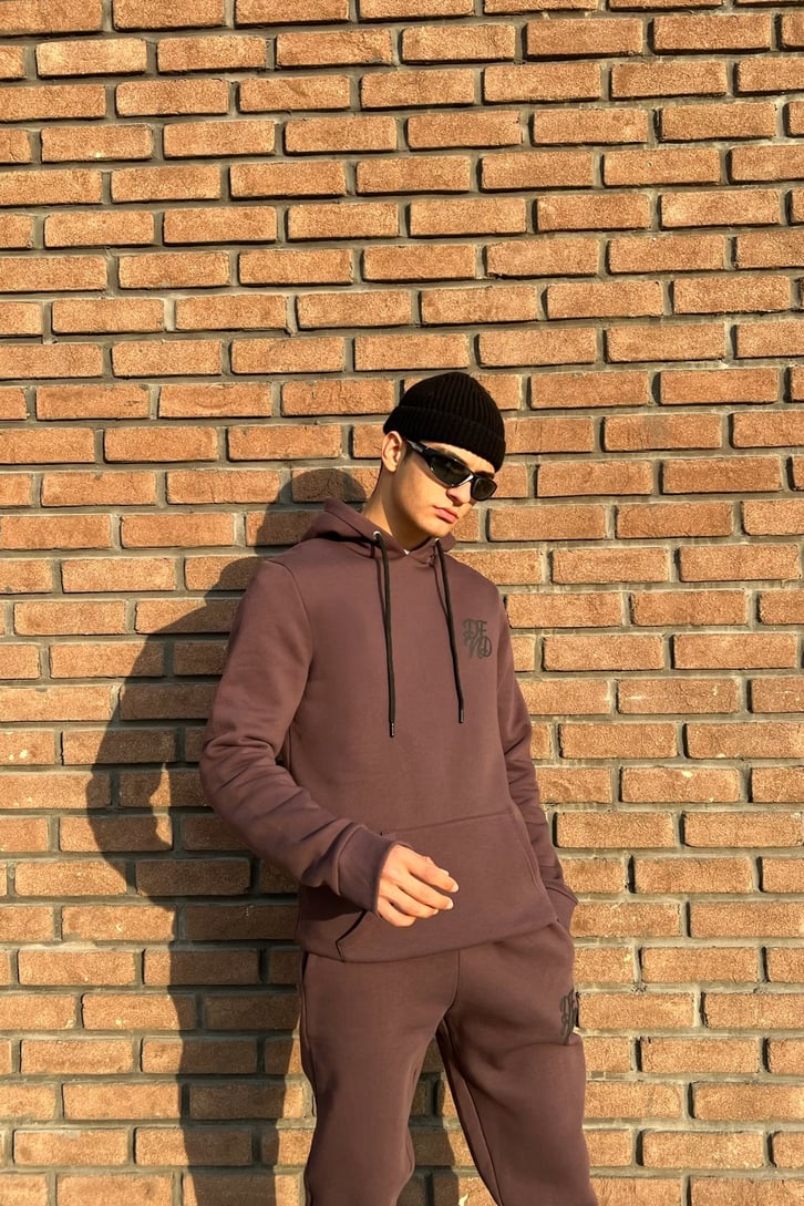 DFND Baskılı Kahverengi Eşofman Takımı