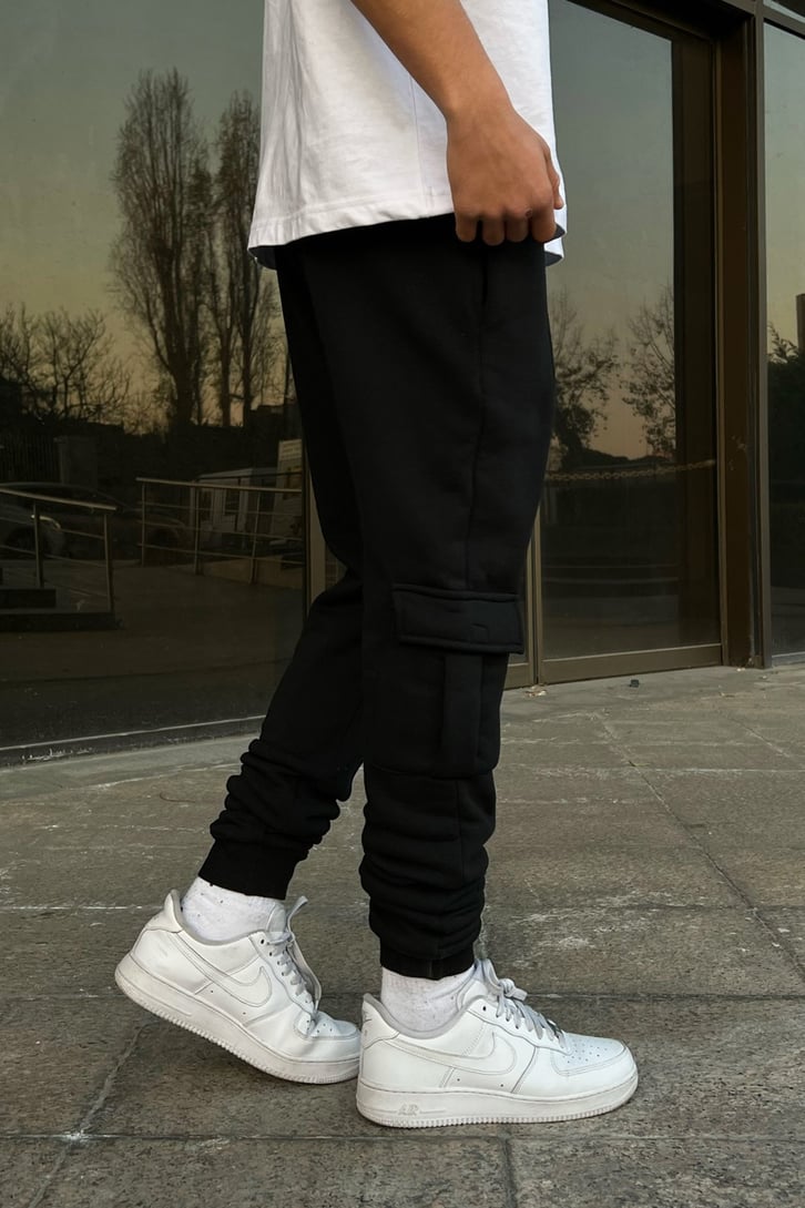 DFND Cep Detay Siyah Jogger Fit Eşofman Altı