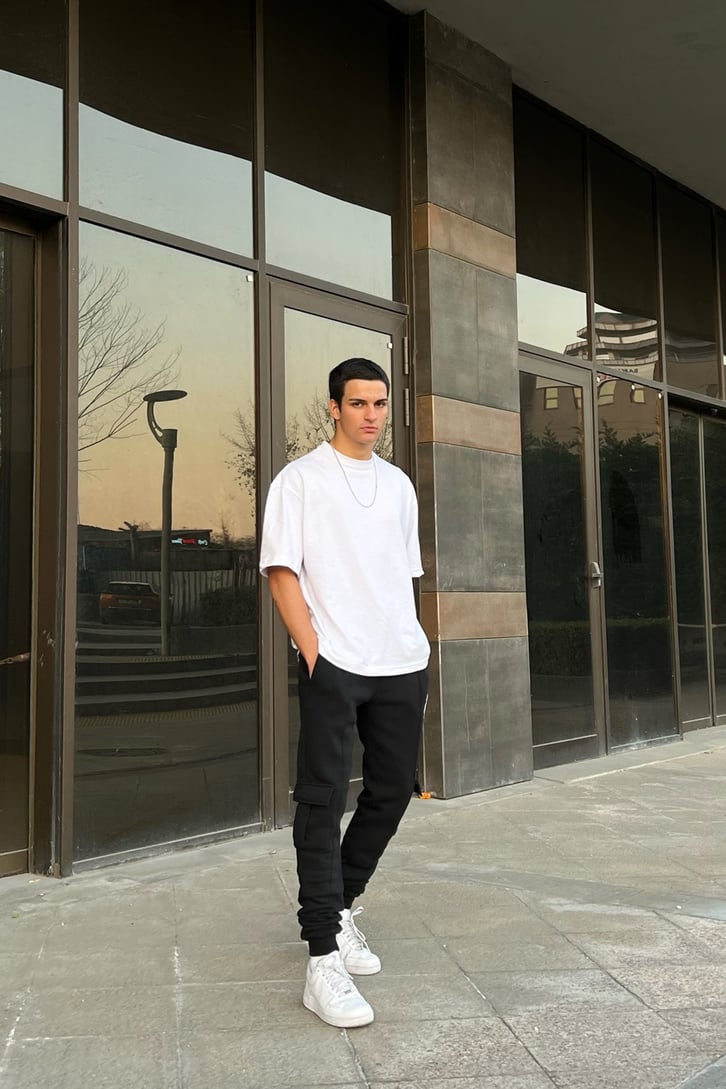 DFND Cep Detay Siyah Jogger Fit Eşofman Altı