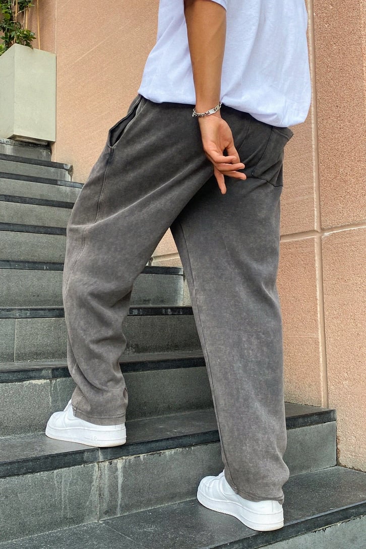 Dikiş Detay Acid Wash Eşofman Altı
