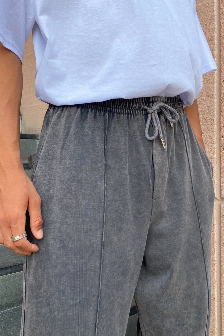 Dikiş Detay Acid Wash Eşofman Altı