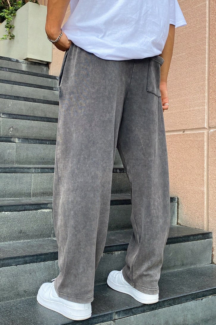 Dikiş Detay Acid Wash Eşofman Altı