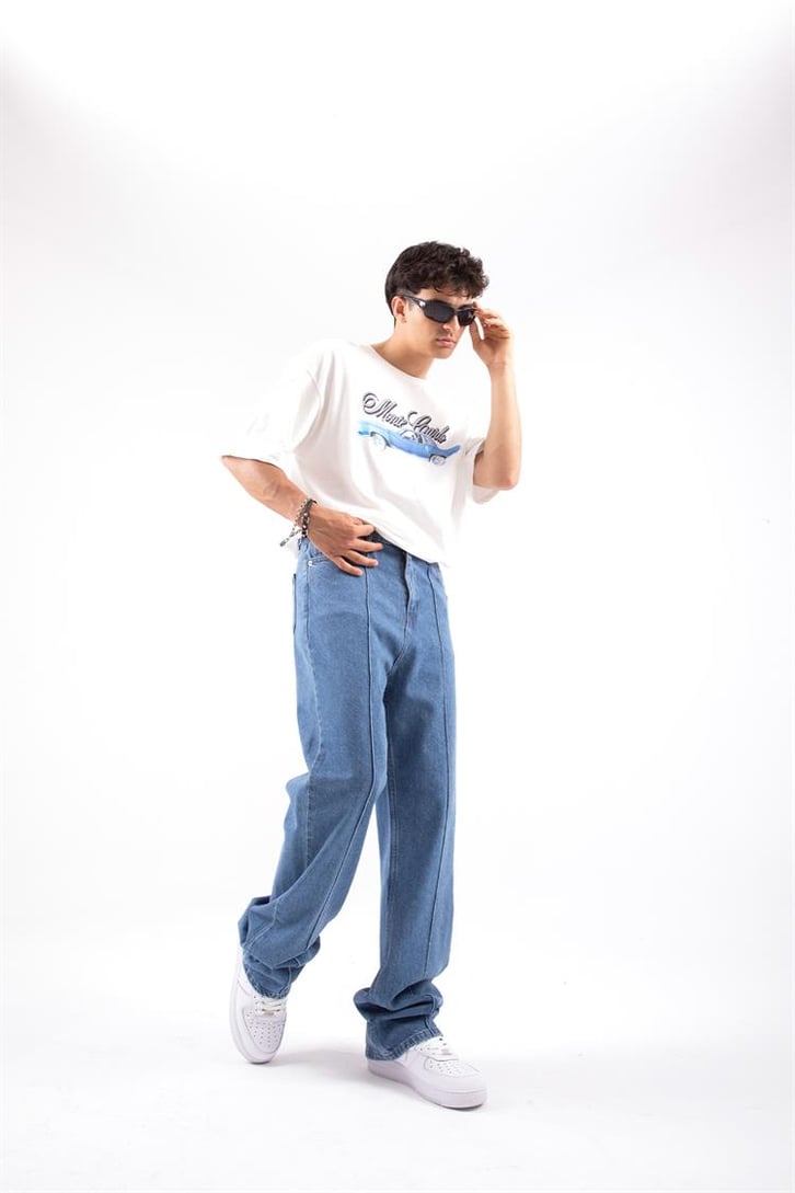 Dikiş Detay Baggy Pantolon