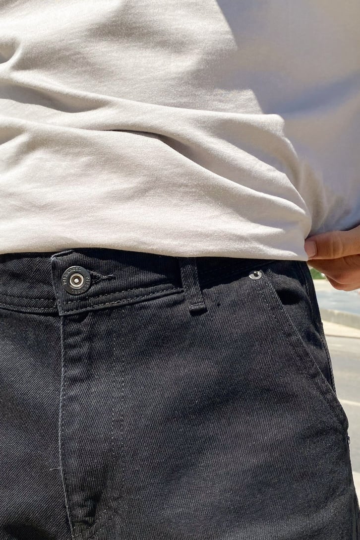 Dikiş Detay Baskılı Siyah Regular Fit Jean