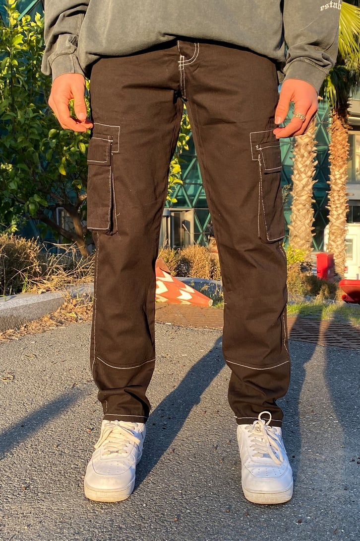 Dikiş Detay Cargo Pocket Losse Fit Pant
