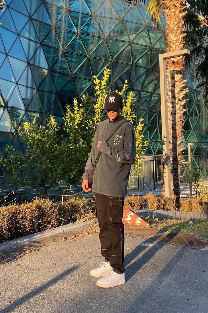 Dikiş Detay Cargo Pocket Losse Fit Pant