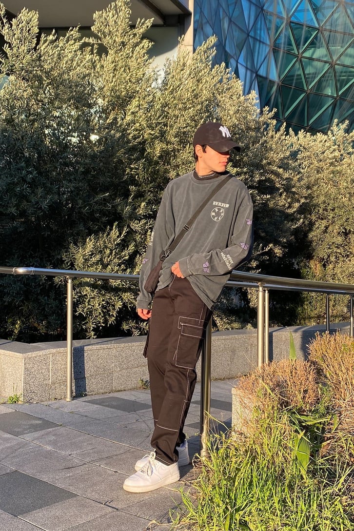 Dikiş Detay Cargo Pocket Losse Fit Pant