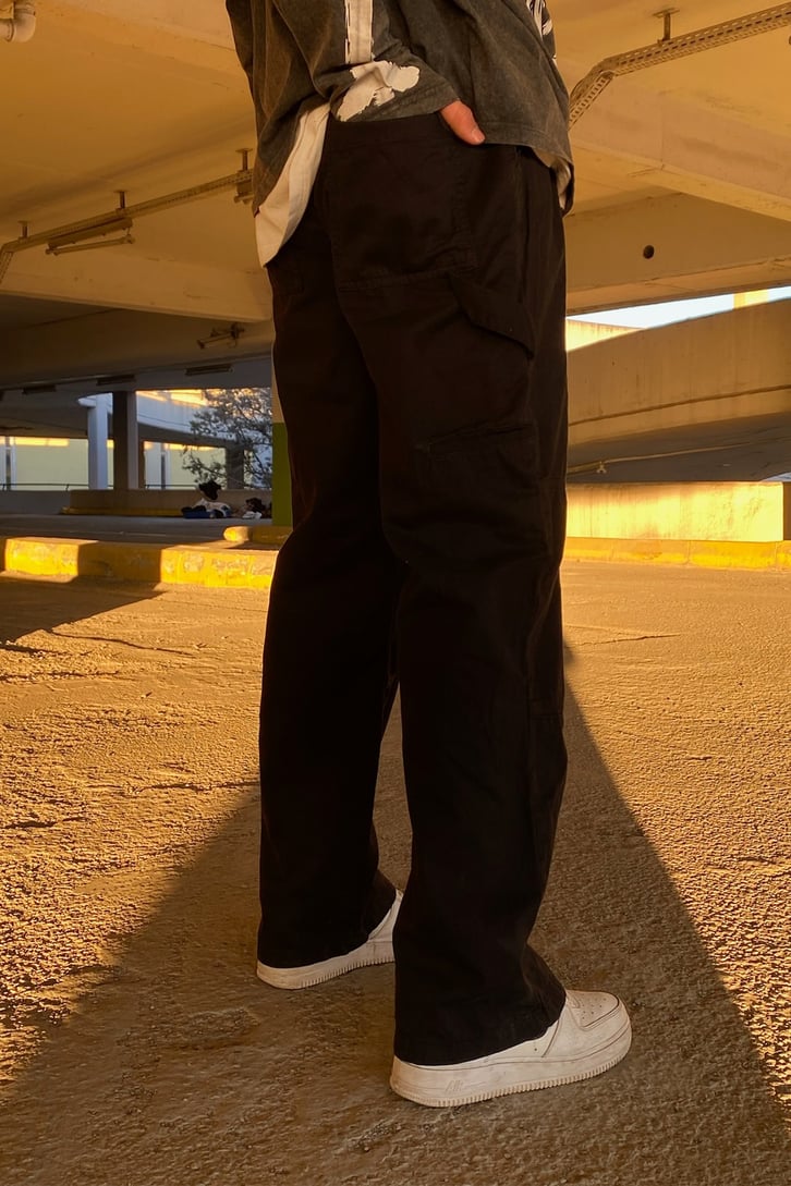 Dikiş Detay Siyah Losse Fit Pants