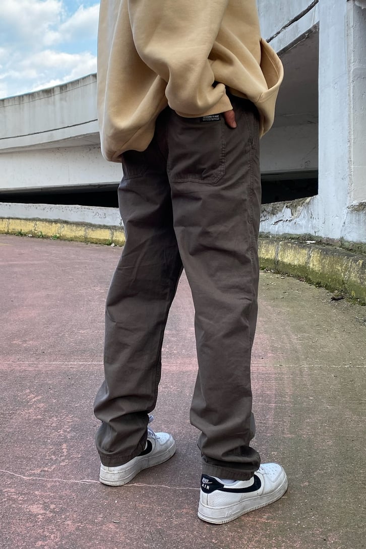 Dikiş Detay Soft Brown Losse Fit Pants