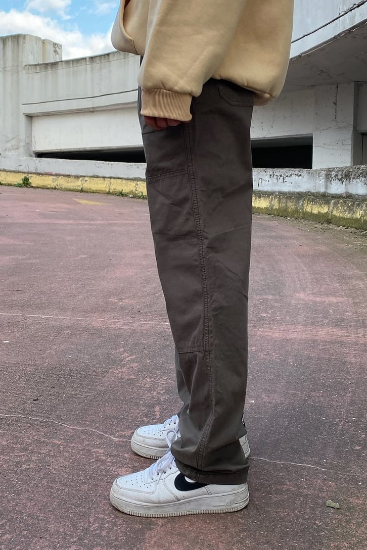 Dikiş Detay Soft Brown Losse Fit Pants