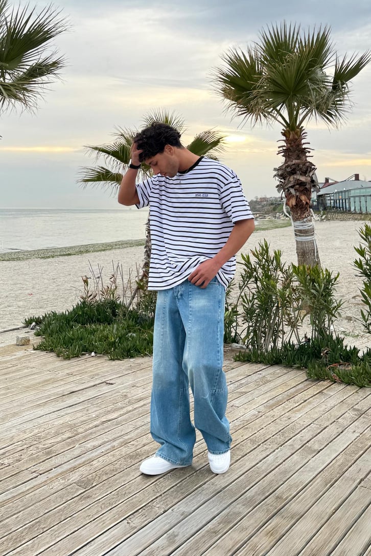 Dikiş Detaylı Baggy Jean