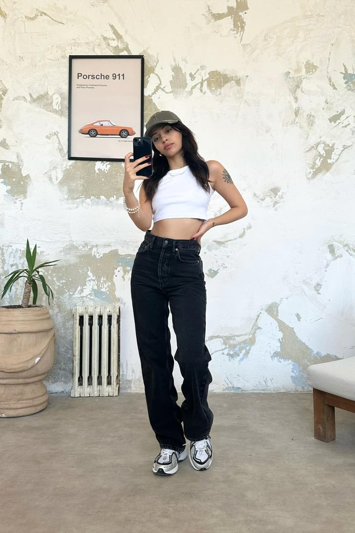 Dikiş Detaylı Baggy Jean