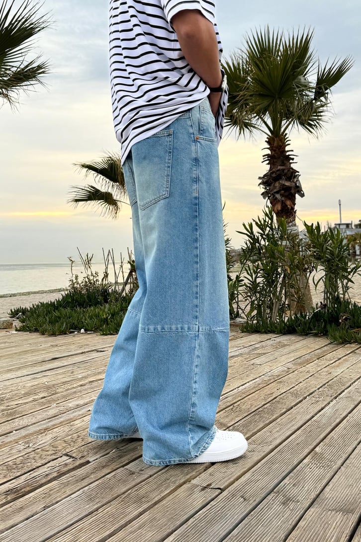 Dikiş Detaylı Baggy Jean
