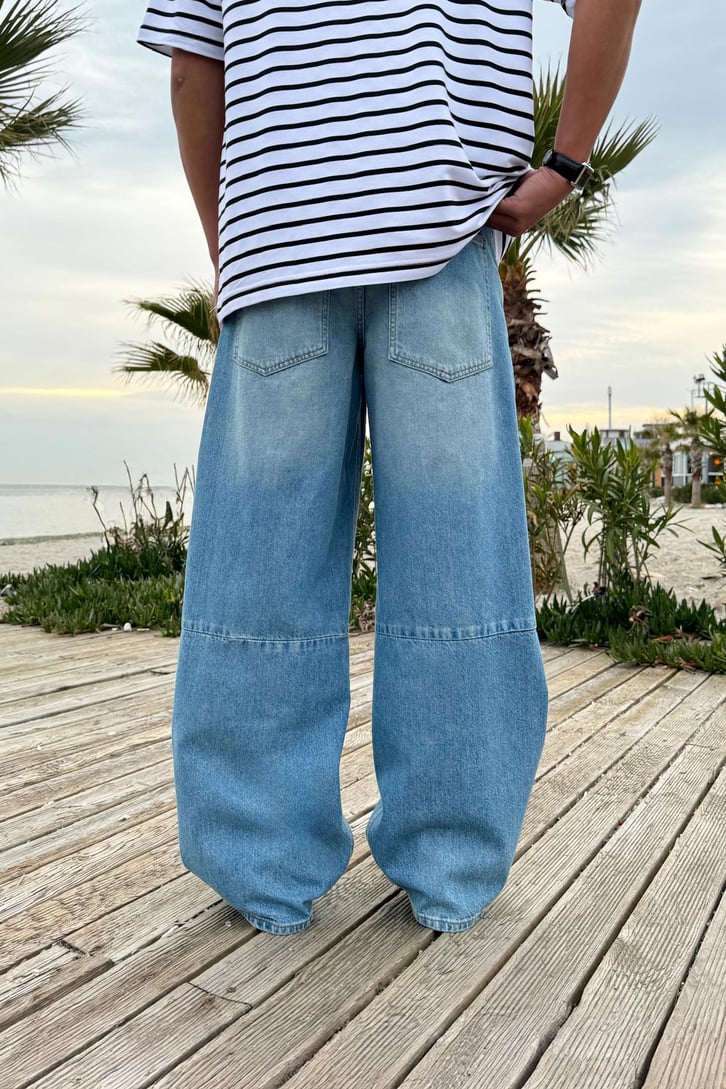 Dikiş Detaylı Baggy Jean