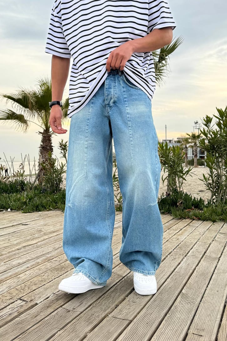 Dikiş Detaylı Baggy Jean