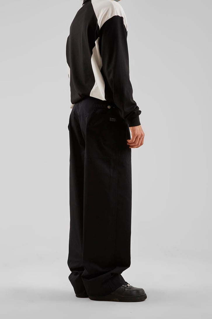 Dikiş Detaylı Koyu Lacivert Baggy Pantolon