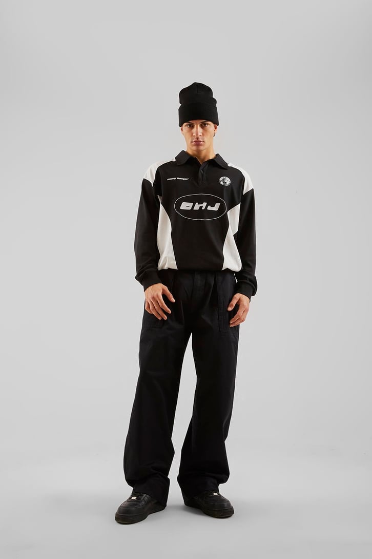 Dikiş Detaylı Koyu Lacivert Baggy Pantolon