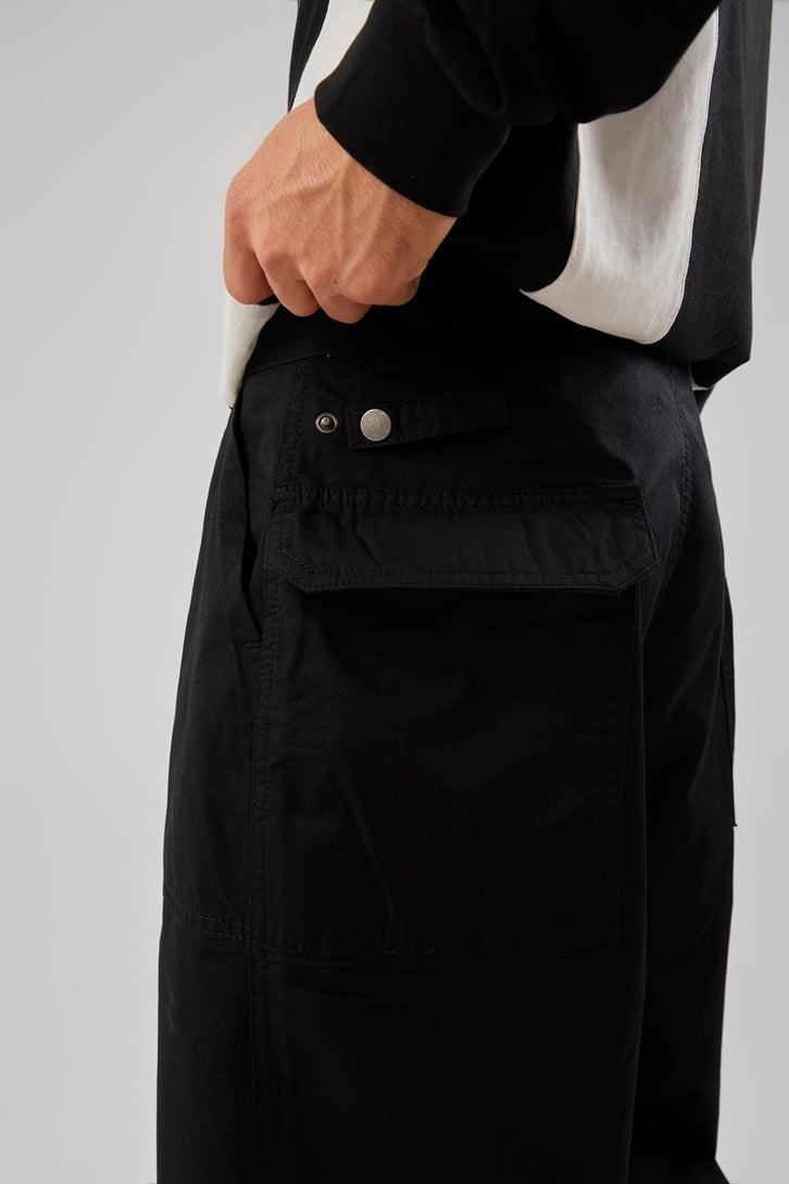 Dikiş Detaylı Koyu Lacivert Baggy Pantolon