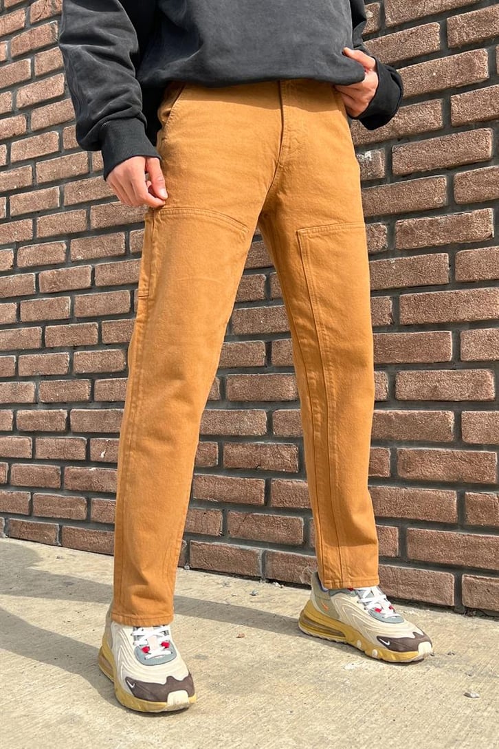 Dikiş Detaylı Taba Regular Fit Jean