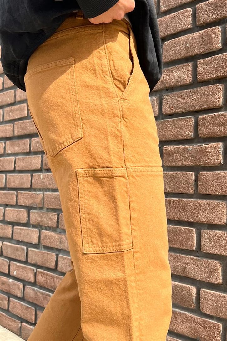 Dikiş Detaylı Taba Regular Fit Jean