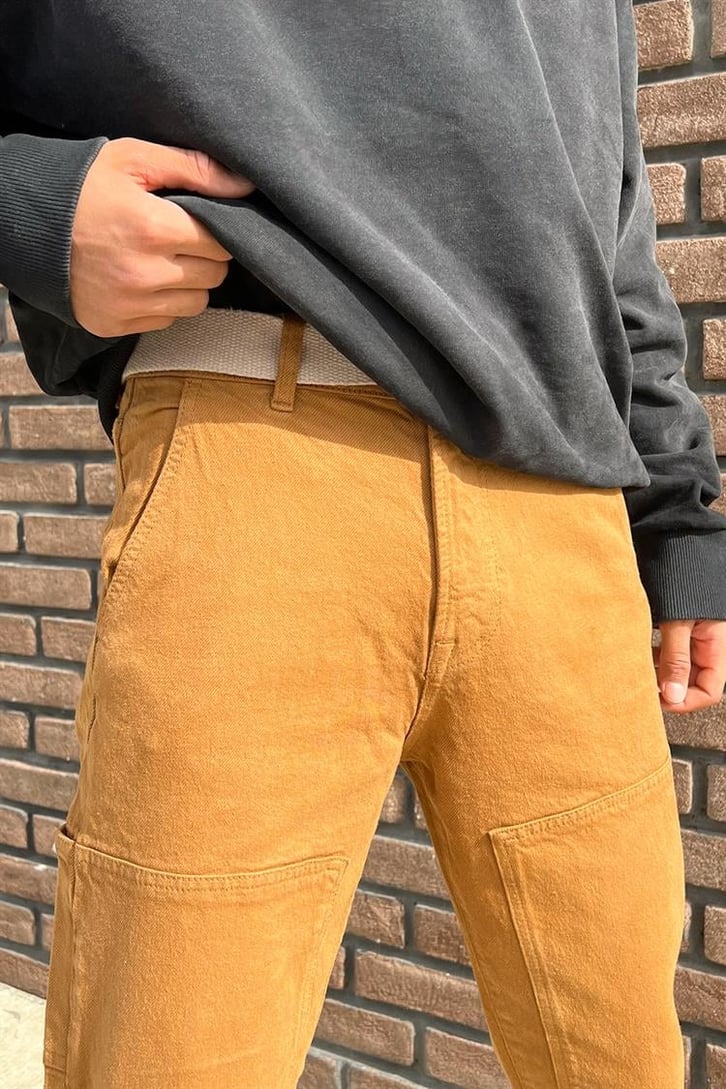 Dikiş Detaylı Taba Regular Fit Jean