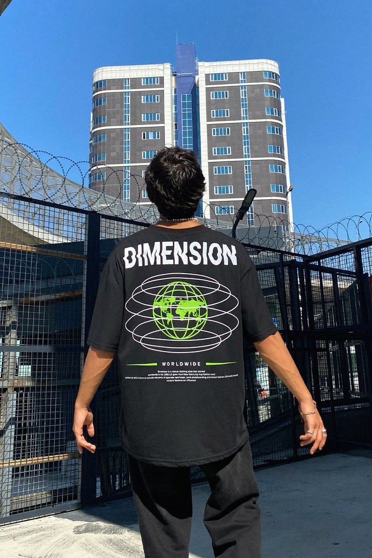 Dimension Sırt Baskılı Oversize Tshirt