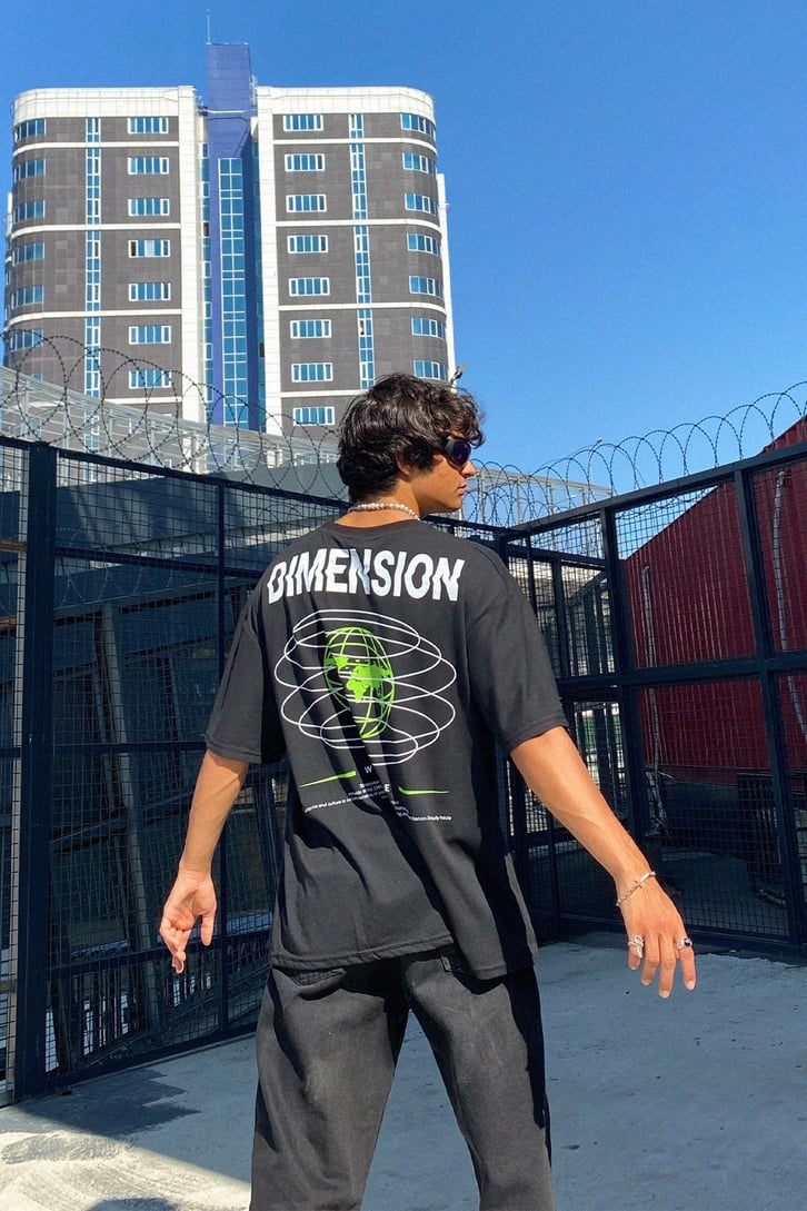 Dimension Sırt Baskılı Oversize Tshirt