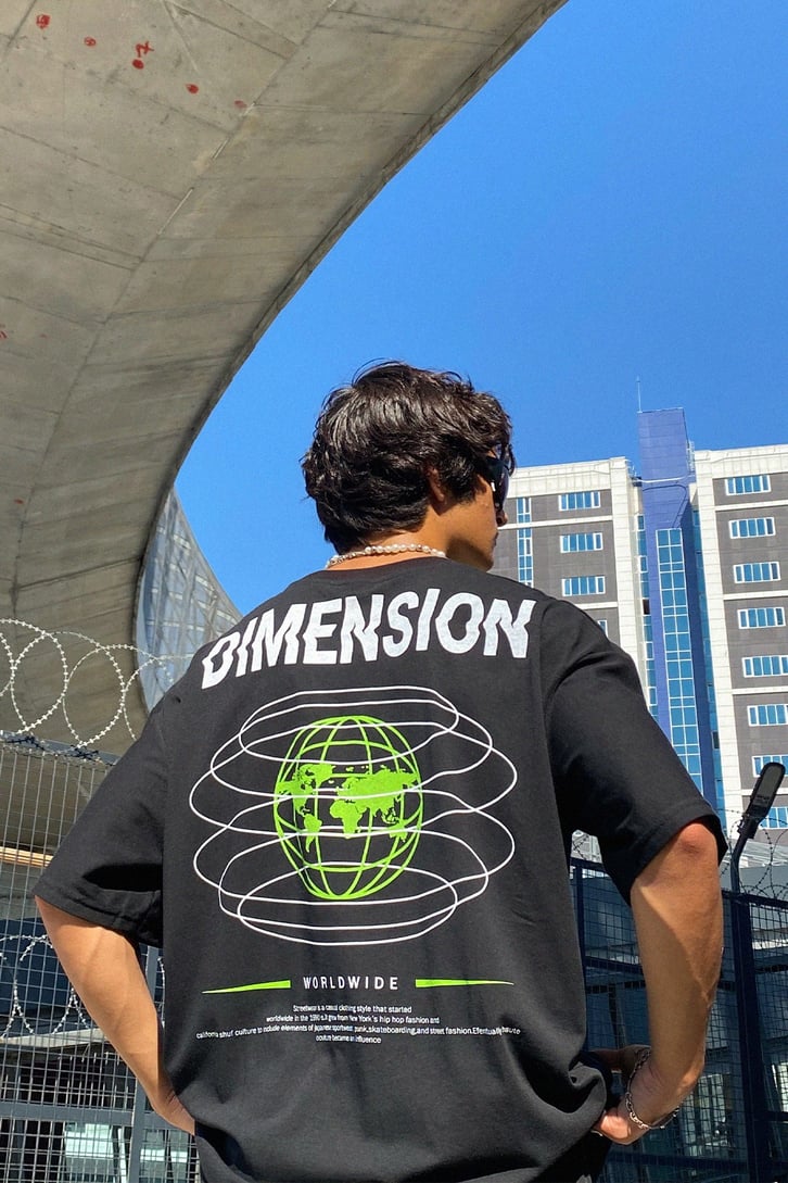 Dimension Sırt Baskılı Oversize Tshirt