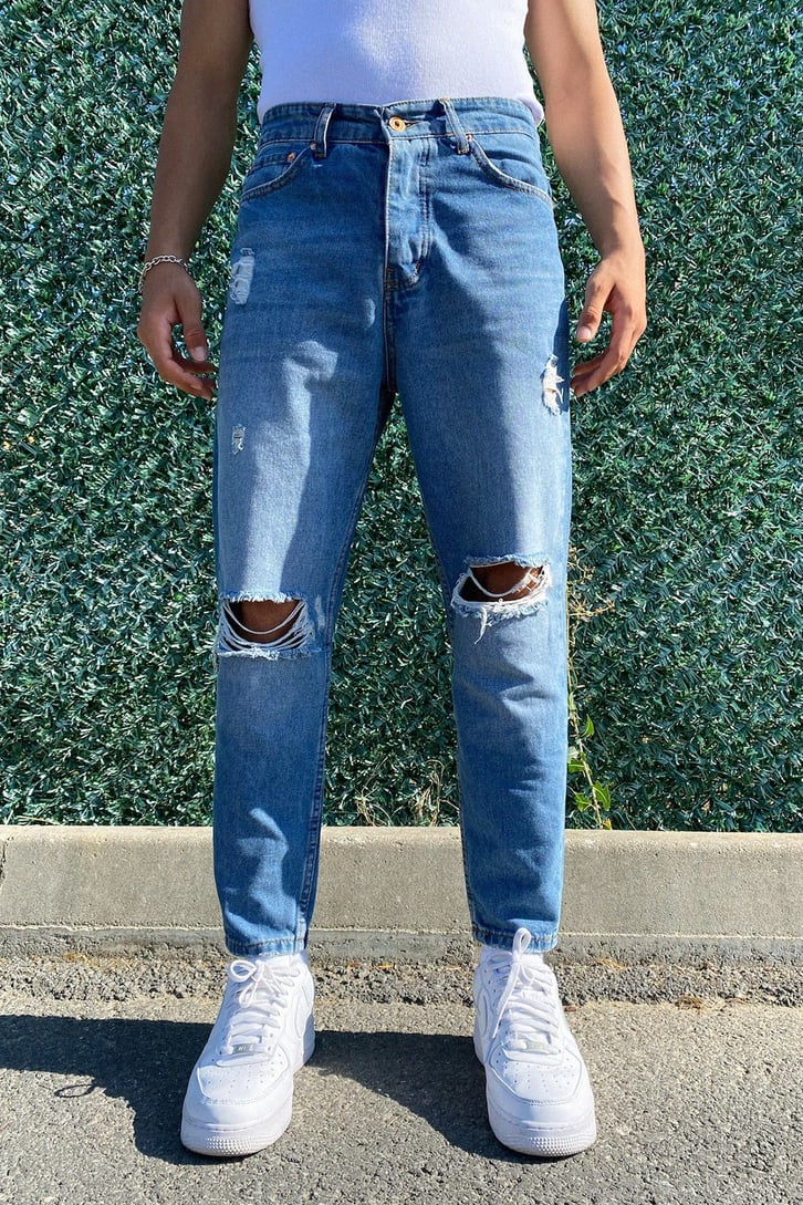 Disteressed Mavi Mom Fit Jean