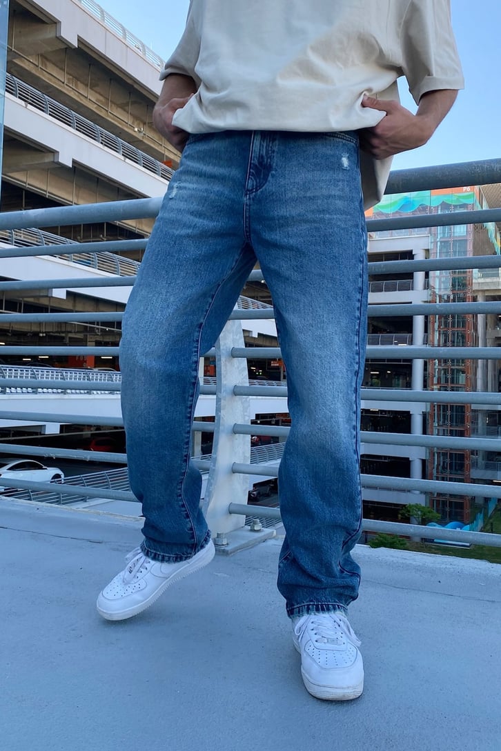 Distereted Mavi Regular Fit Jean