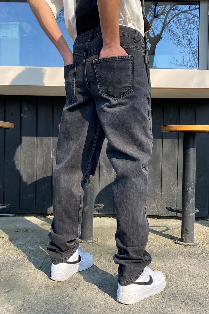 Distressed Antrasit Premium Salopet