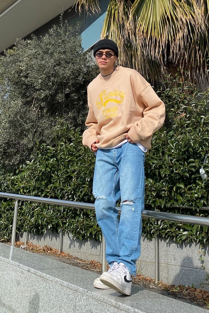 Distressed Boru Paça Sky Blue Jean