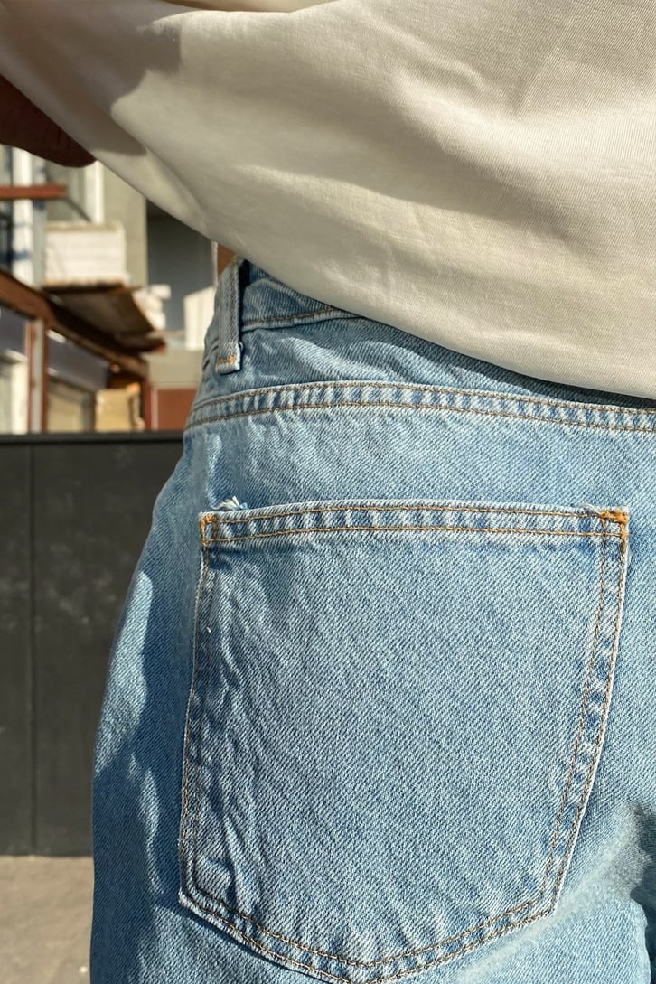 Distressed Buz Mavi Regular Fit Jean