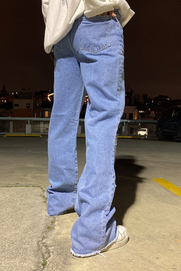 Distressed Desenli Palazzo Jean