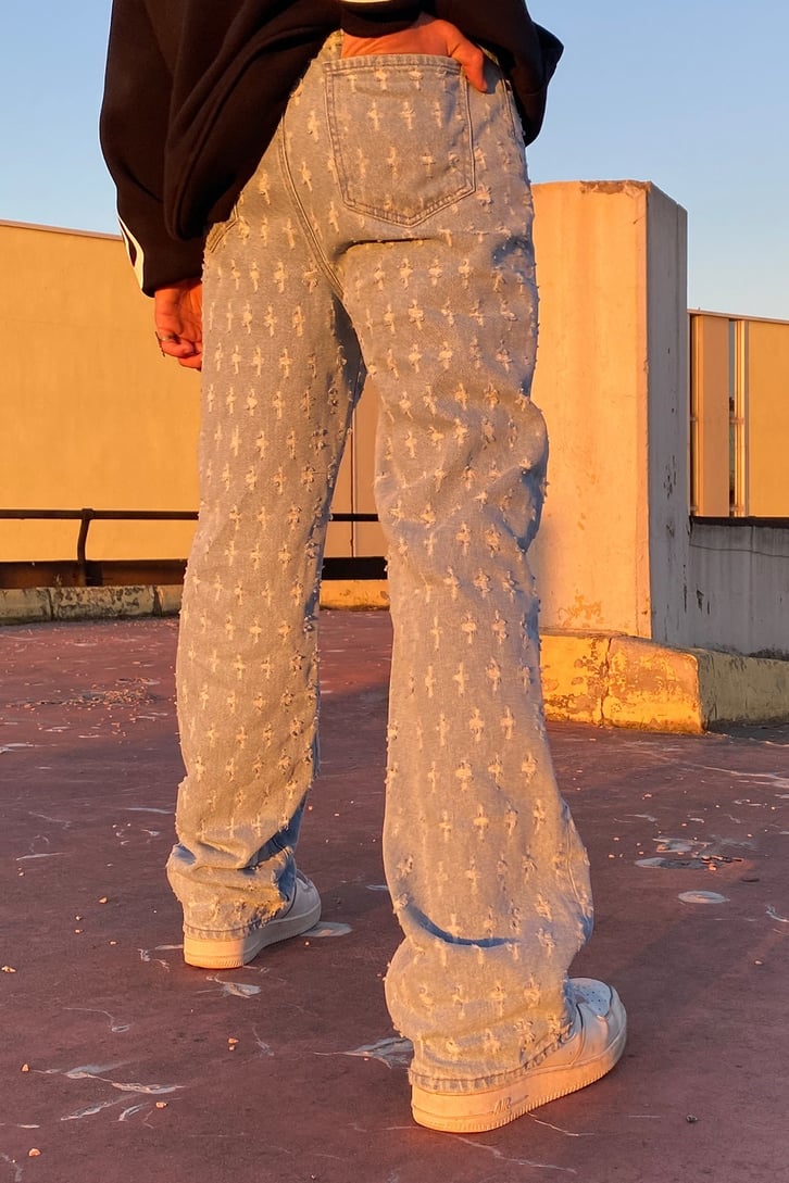 Distressed Desenli Urban Culture Baggy Jean