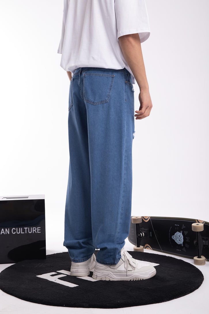 Distressed Mavi Baggy Jean