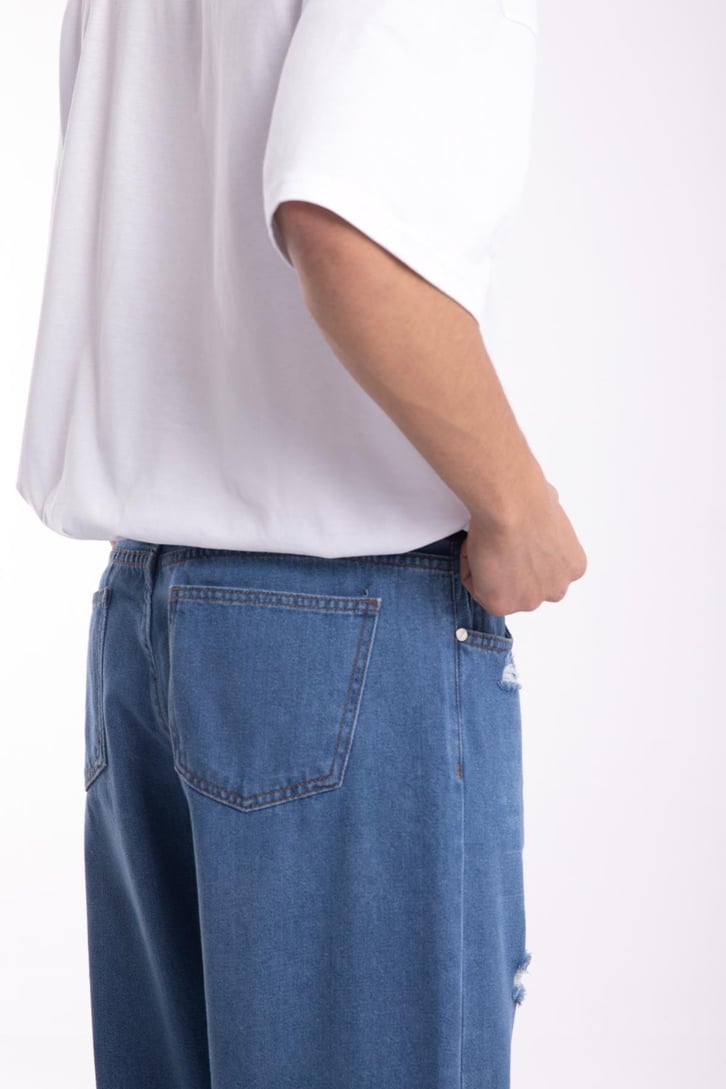 Distressed Mavi Baggy Jean