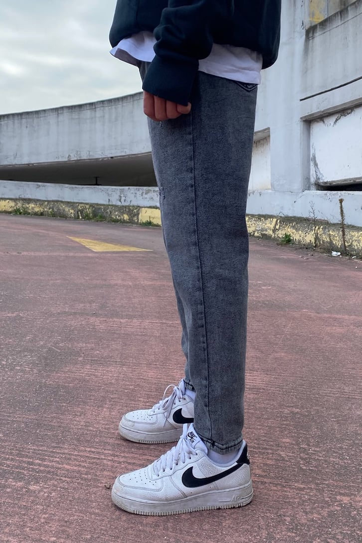 Distressed Yıkamalı Mom Fit Jean