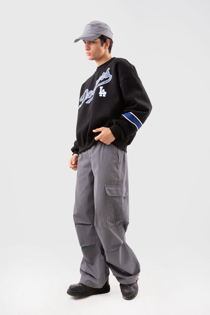 Dodgers Baskılı Beyaz Oversize Sweatshirt