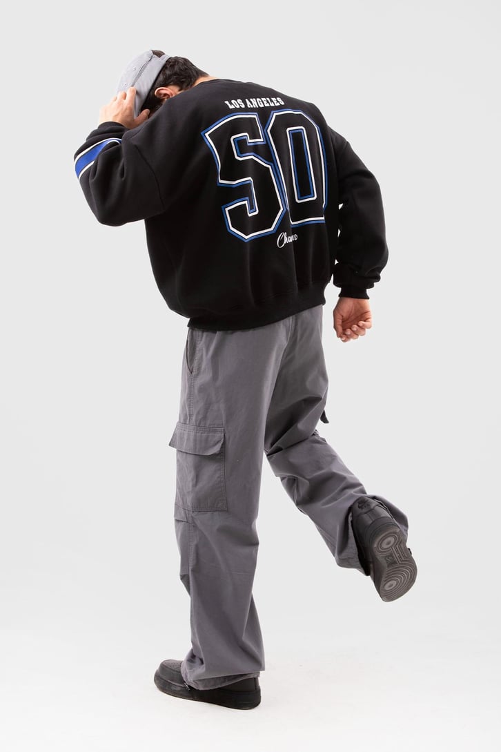 Dodgers Baskılı Beyaz Oversize Sweatshirt