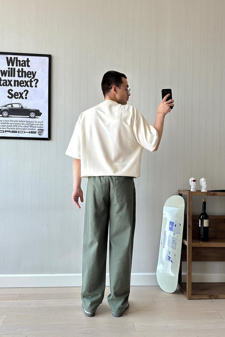 Dokulu Basic Oversize Tişört