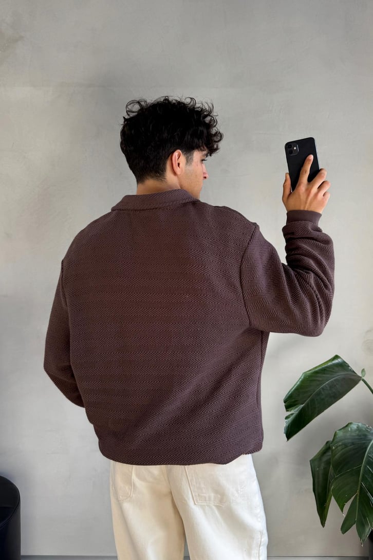 Dokulu Polo Yaka Sweatshirt